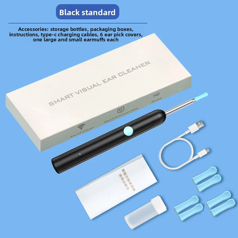 Wireless Ear Wax Removal with Camera Rechargeable Ear Cleaner HD Check Camera with Ear Spoon Set Canal Clean
