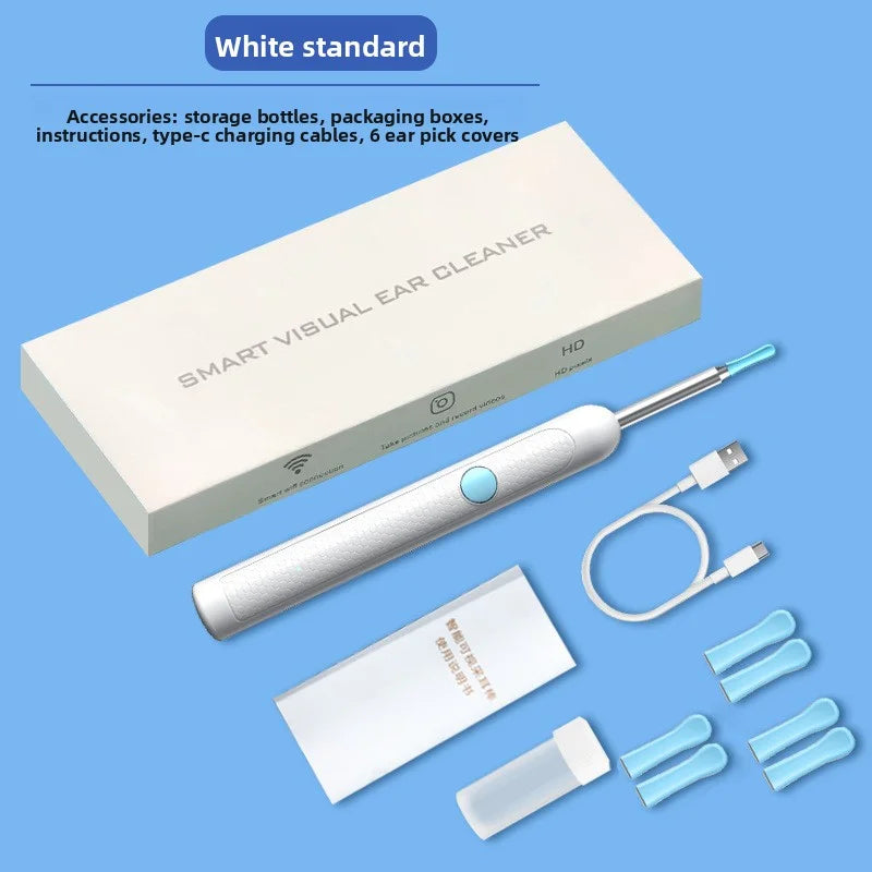 Wireless Ear Wax Removal with Camera Rechargeable Ear Cleaner HD Check Camera with Ear Spoon Set Canal Clean